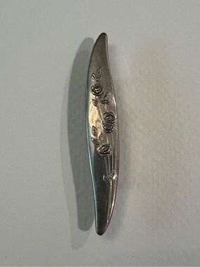 Vintage Sterling Silver Rose Floral Brooch